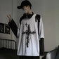 Gothic Style T-shirt with Two-Piece Design