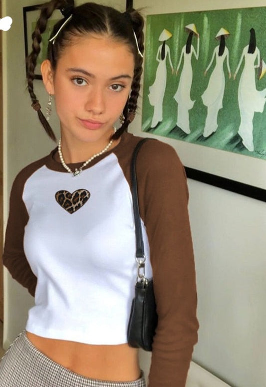 Gothic Heart Embroidery Crop Top