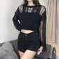 "Elevate Your Gothic Style with this Women's Loose Pullover Sweater"
