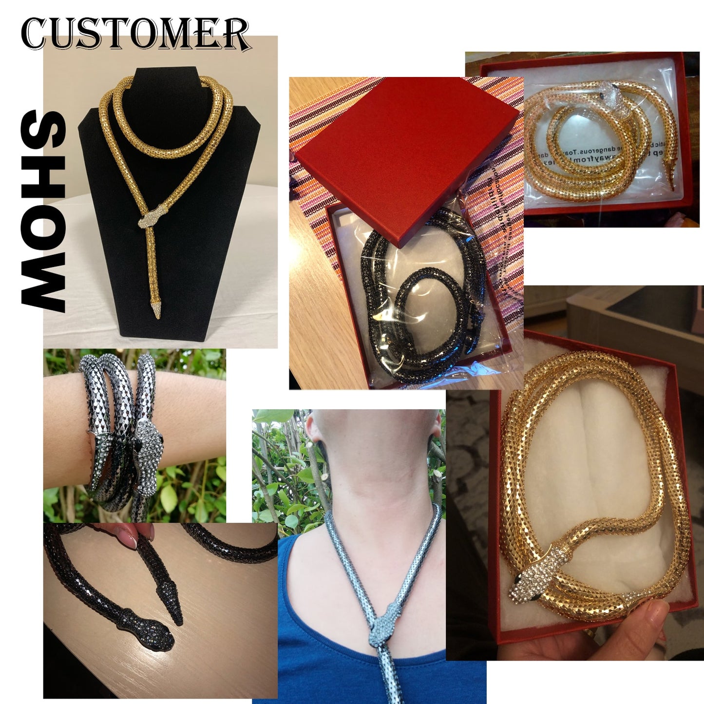 Snake Necklace Women Goth Choker Collares