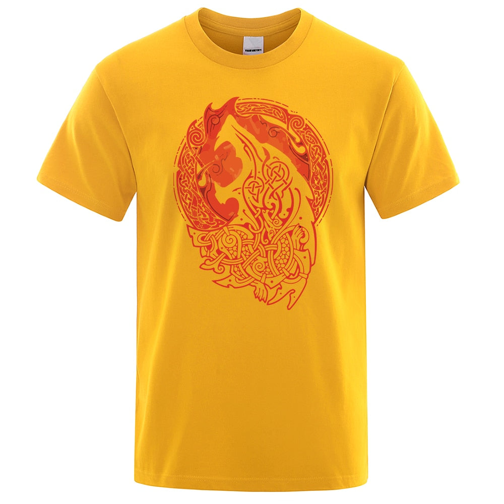 Gothic Norse Mythology Vikings Fenrir Wolf T Shirt
