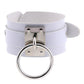 Emo Gothic Leather Wristband with Metal Pendant