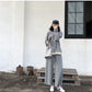 Gothic Japan style Stripe Cotton Hoodie for Women