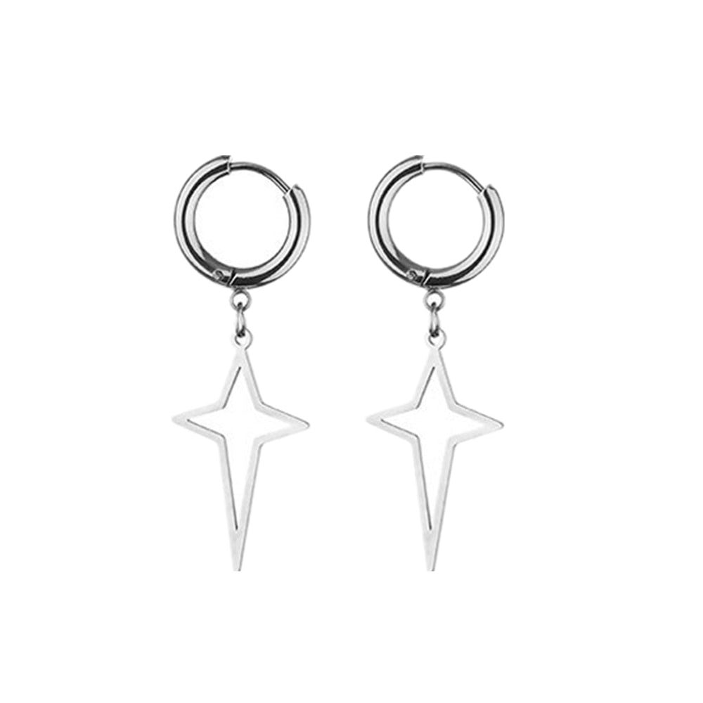 Gothic Chain Hoop Earrings with Multiple Pendant Designs