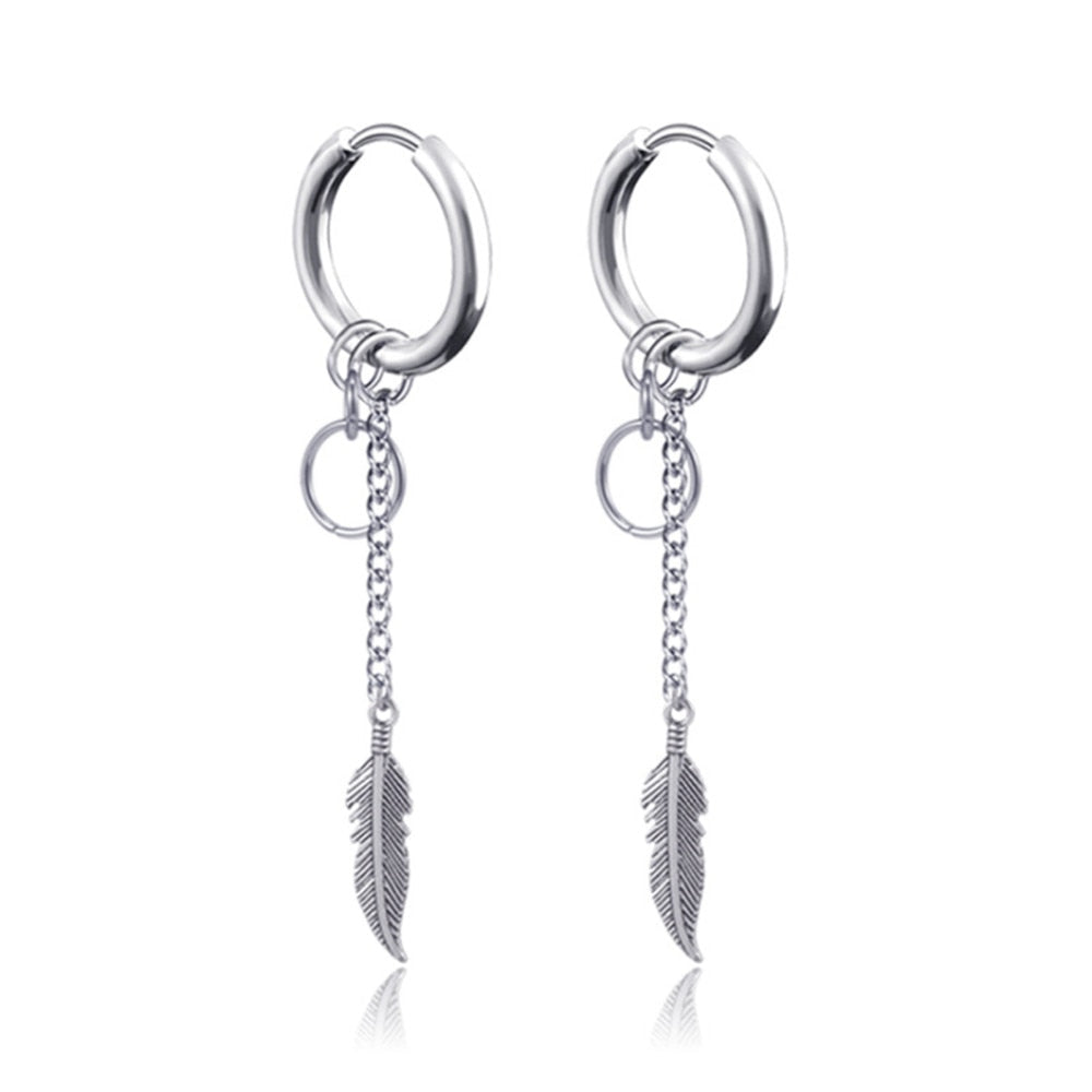 Gothic Chain Hoop Earrings with Multiple Pendant Designs