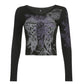 Gothic Printed Crop Top T-Shirts