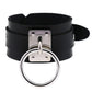 Emo Gothic Leather Wristband with Metal Pendant