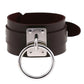 Emo Gothic Leather Wristband with Metal Pendant