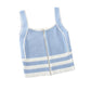 Striped Zipper Crop Top Tank