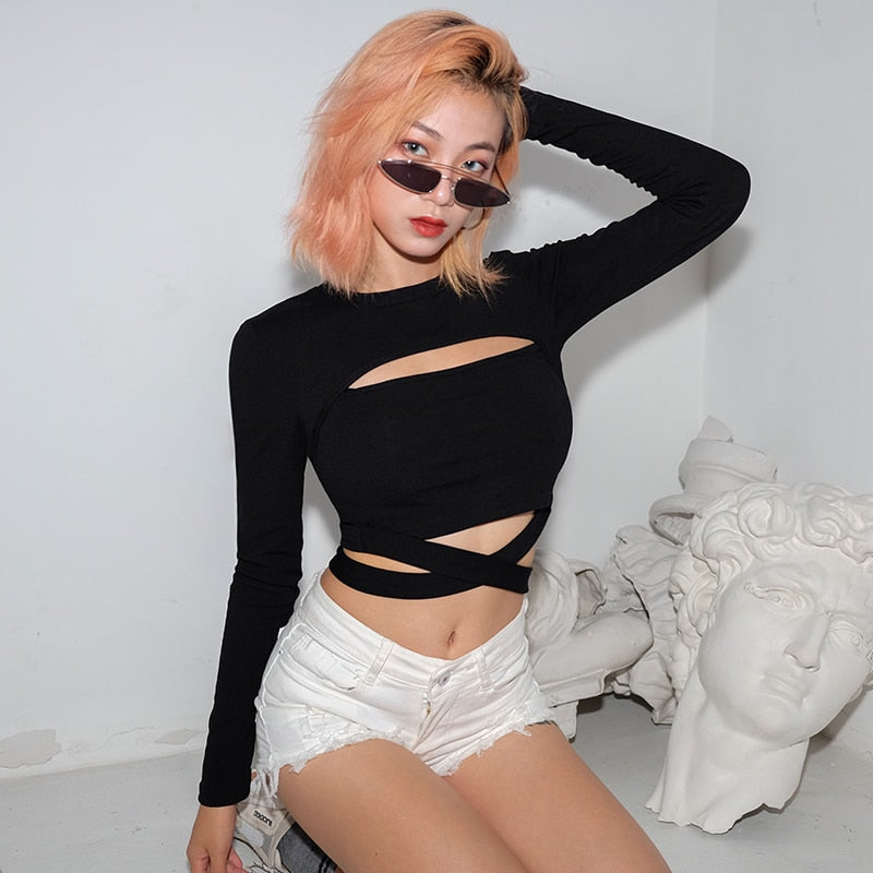 Gothic Bodycon Bandage T-shirt
