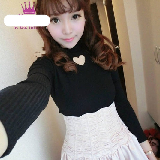 Gothic Love Heart Hollow Out Shirt
