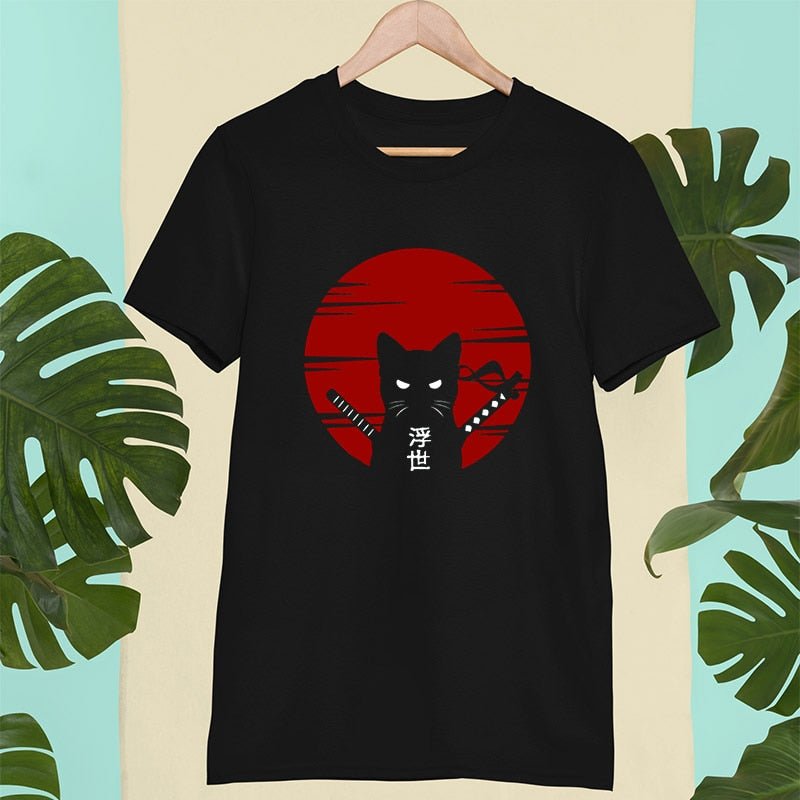 Dark Style Samurai Cat T-Shirt