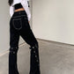 Gothic Grunge Black Jeans for Women
