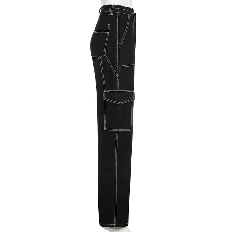 Gothic Grunge Black Jeans for Women