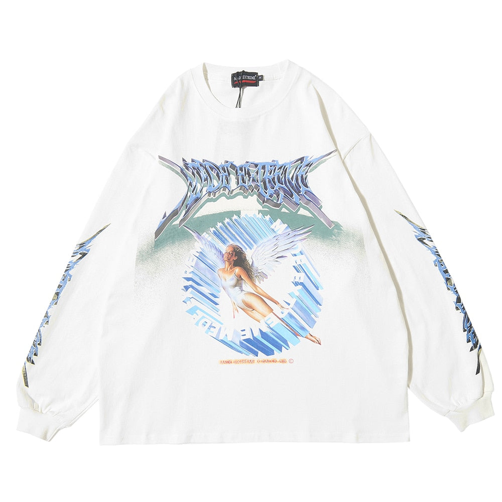 Men's Gothic Long Sleeve Hoodie featuring a unique and stylish design"