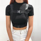 Gothic Korean Style Buckle Women Turtleneck Sleeve T Shirt - Stay on Top of the Latest Fashion with this Stylish Tee