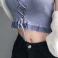 Gothic Y2K Cross Halter Knitted Camis Crop Top