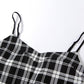 Bold and Edgy Two Piece Set - Make a bold statement with this edgy two-piece set, featuring a plaid camisole and skirt in a gothic-inspired design.