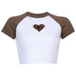 Gothic Heart Embroidery Crop Top
