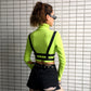 "Unleash your inner rocker with this Gothic Moto&Biker Buckle Belt Crop Top - a fusion of biker and gothic aesthetics."