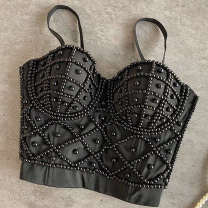 Gothic Flower Embroidery Lace Corset Top