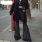 Gothic Velvet Lace Patchwork Flare Pants