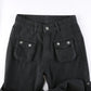 Gothic E-girl Black Cargo Capri Pants