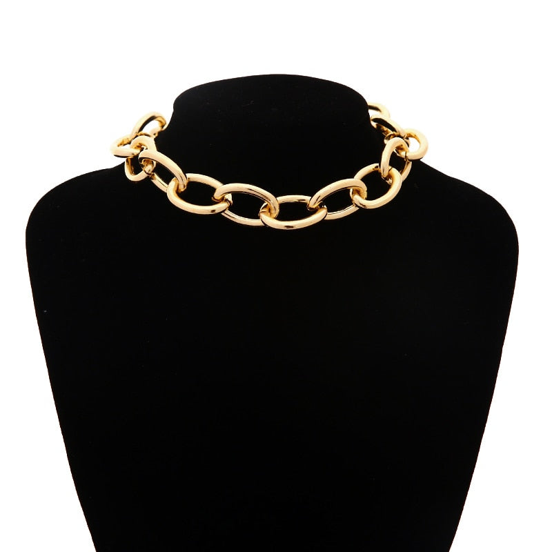 Gothic Choker Necklace - Chunky Chain with Multiple Pendant Options