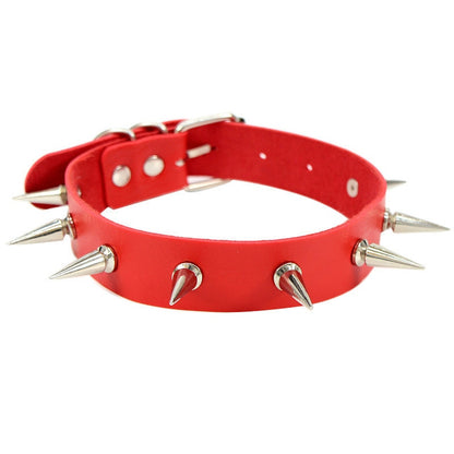Pink Sexy Punk Black Rivets Choker Collar Leather Necklaces Bondage