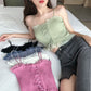 Gothic Y2K Cross Halter Knitted Camis Crop Top