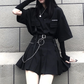 Gothic Korean  Loose BF Shirt and Skirt Set