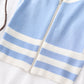 Striped Zipper Crop Top Tank