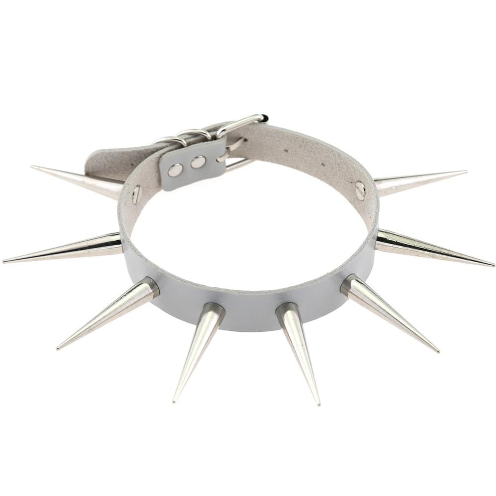 Gothic Choker Necklace - Big Long Spikes with Rivets