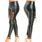 Gothic Punk PU Leather Slim Trousers
