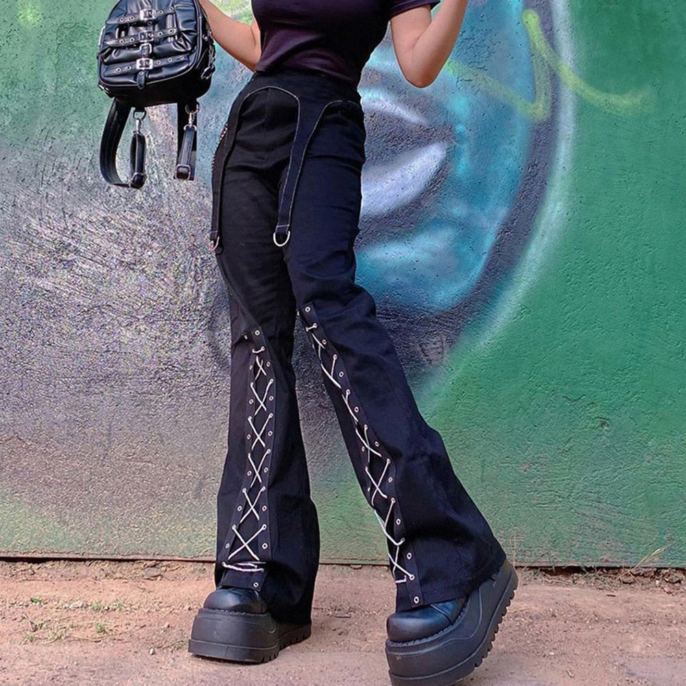 Gothic Emo Alt Cargo Pants Techwear