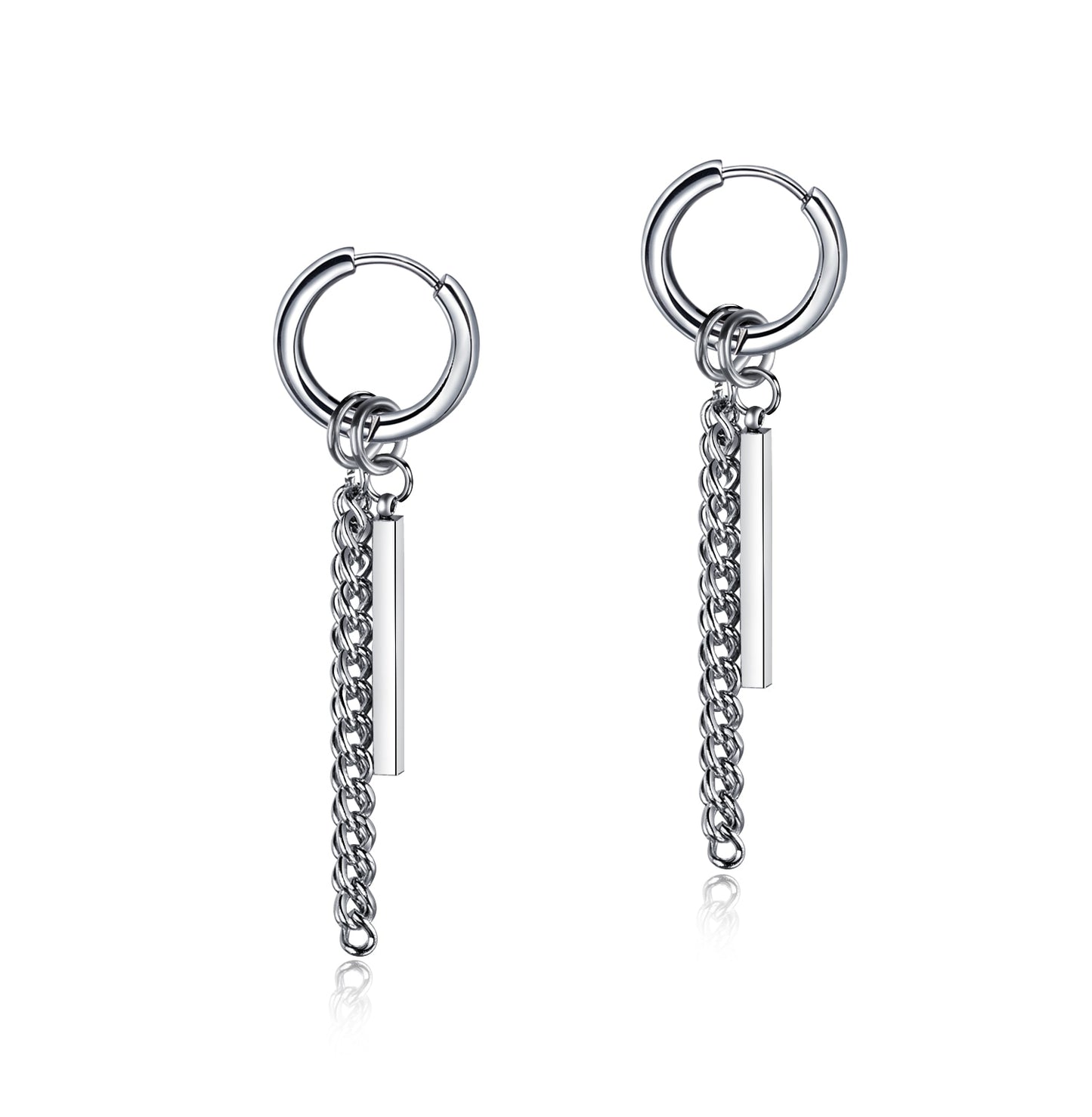 Gothic Chain Hoop Earrings with Multiple Pendant Designs
