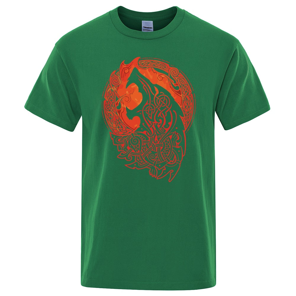 Gothic Norse Mythology Vikings Fenrir Wolf T Shirt
