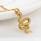Gothic Chain Necklace with Biting Snake Pendant