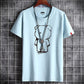 Gothic anime-inspired oversized tee with a white O-neck and relaxed fit"