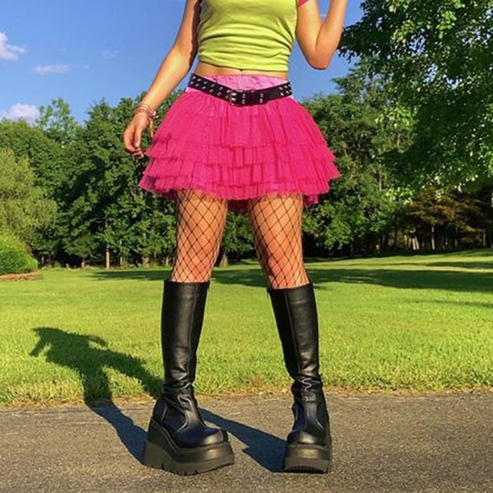 Gothic Punk Thigh High Wedge Boots with Platform