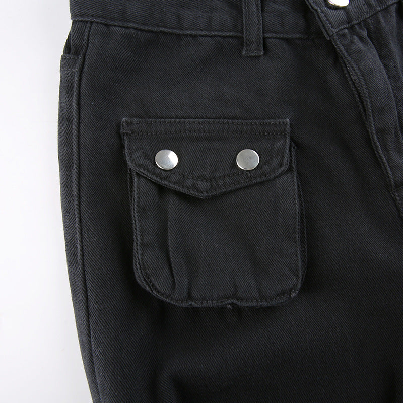 Eyelet Buckle Cyber Punk Baggy Jeans Y2K