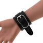 Emo Gothic Leather Wristband with Metal Pendant