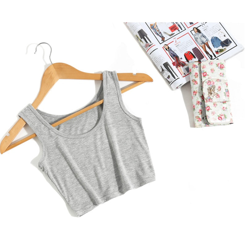 Gothic Sleeveless U Croptops