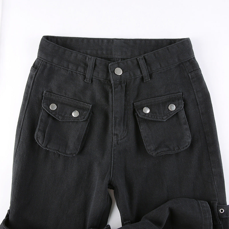 Eyelet Buckle Cyber Punk Baggy Jeans Y2K