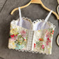 Gothic Flower Embroidery Lace Corset Top