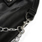 Gothic Faux Leather Cropped Jacket with Chains