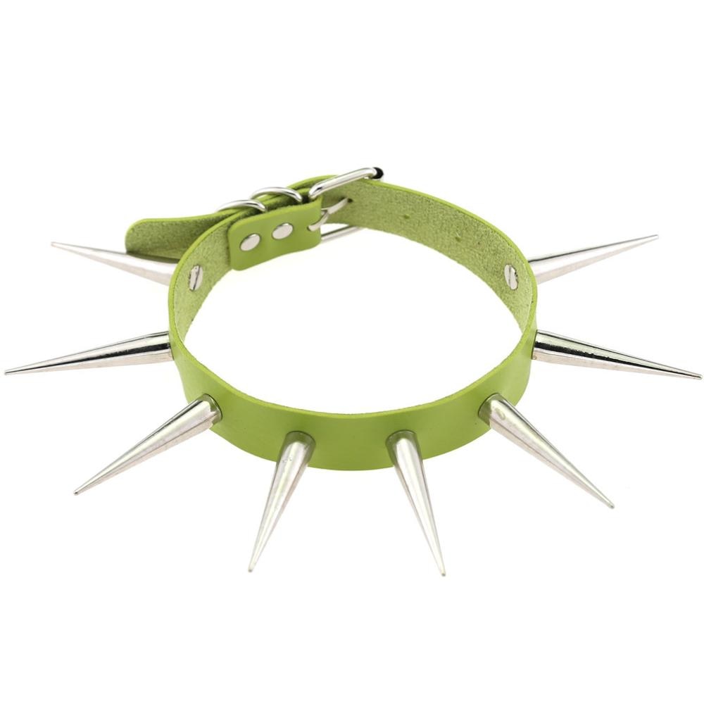 Gothic Choker Necklace - Big Long Spikes with Rivets
