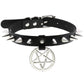 Gothic Choker Strap Necklaces with Multiple Spike and Pendant Designs