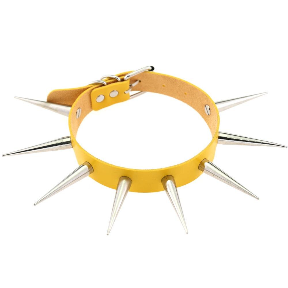 Gothic Choker Necklace - Big Long Spikes with Rivets