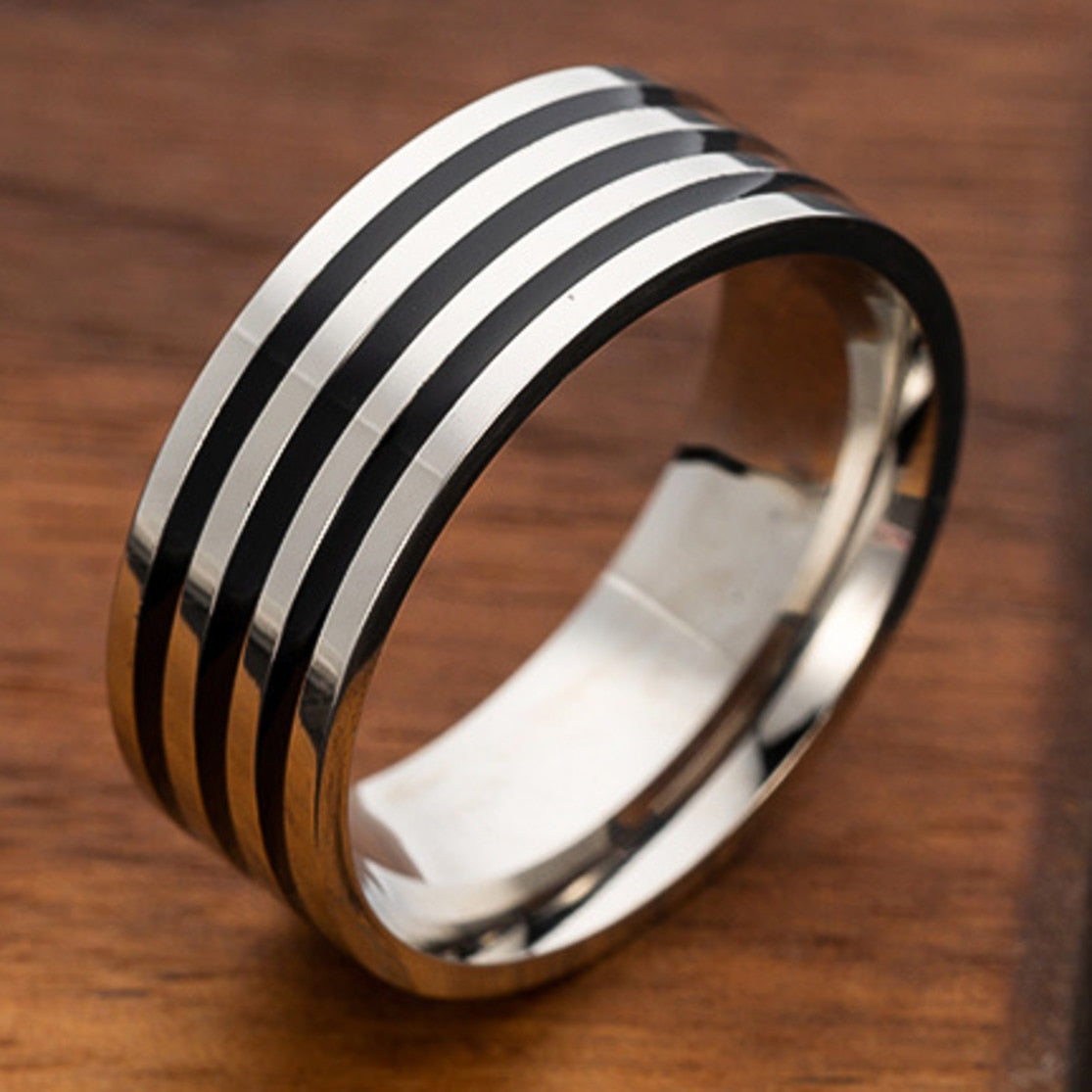 Gothic Wide Stainless Steel Ring